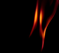Red and yellow flame on black background