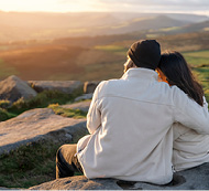 Couple looking at sunset